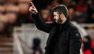 Manajer Middlesbrough asal Inggris, Michael Carrick, bereaksi selama pertandingan sepak bola leg pertama semifinal Piala Liga Inggris antara Middlesbrough dan Chelsea di Stadion Riverside di Middlesbrough, timur laut Inggris pada 9 Januari 2024. (Oli SCARFF/AFP)