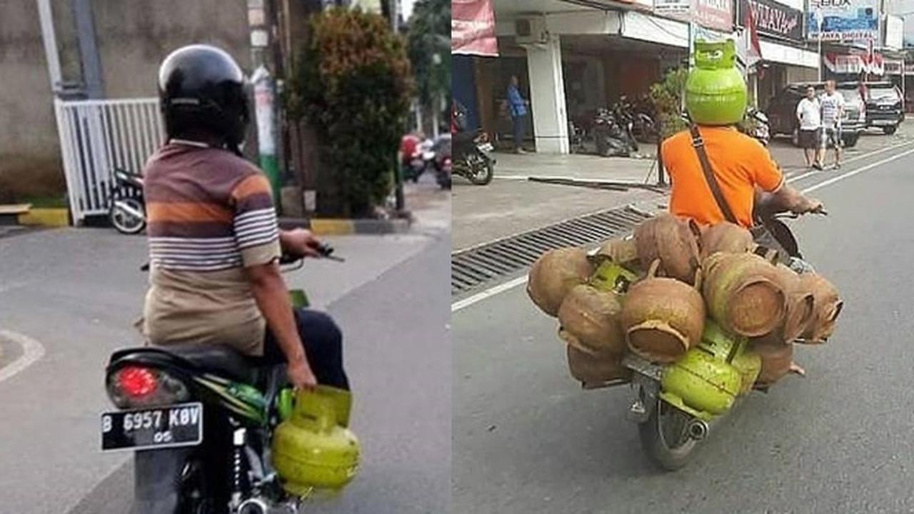 6 Kelakuan Bapak-Bapak Bawa Tabung Gas Pakai Motor Ini Bikin Heran
