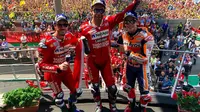 Pembalap Repsol Honda, Marc Marquez, masih kukuh di puncak klaemen sementara MotoGP 2019 setelah meraih podium kedua di Italia. (Twitter/MotoGP)