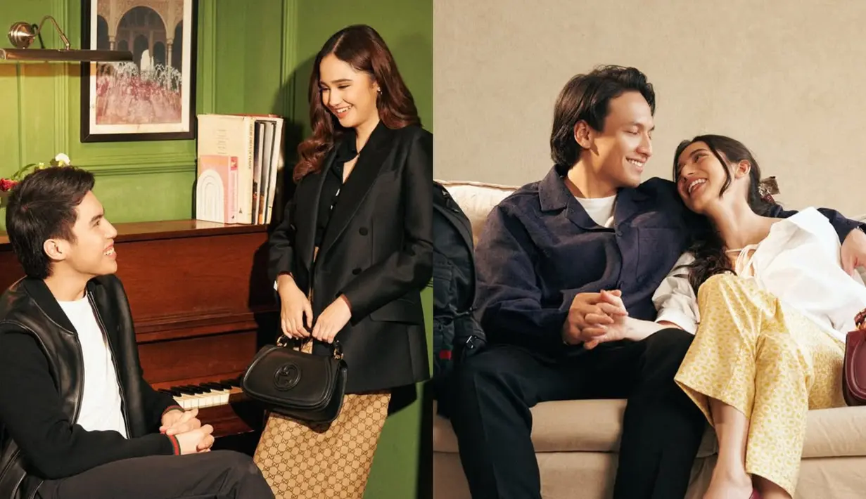 Syifa Hadju-El Rumi dan Ameera Khan-Jefri Nichol adu tampil bucin dengan gaya romantis. Kedua pasangan ini kenakan busana dari Gucci Cruise 2025 yang bisa jadi inspirasi busana Valentine Date (@syifahadju @jefrinichol)