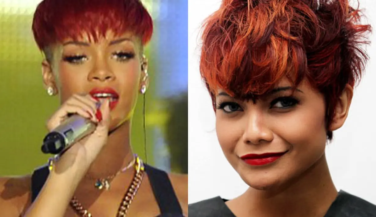 Banyak yang bilang jika gaya rambut Citra Scholastika mengikuti gaya rambut penyanyi Amerika, Rihanna. (Istimewa)
