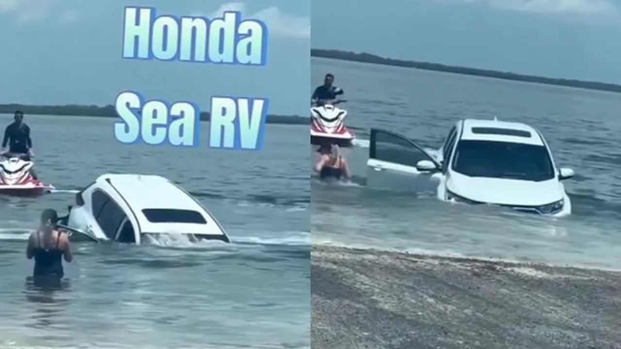 Kurang Hati-Hati saat Pilih Lokasi Parkir, Nasib Honda CR-V Berakhir Nahas
