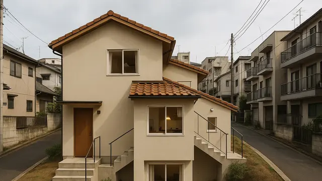 Rumah Sederhana di Perkotaan Padat Penduduk/Ilustrasi gambar oleh AI