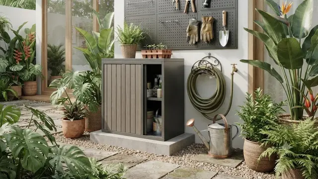 Gunakan Pegboard atau Kabinet Outdoor agar Lebih Terorganisir
