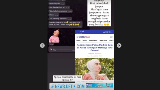 Medina Zein Dijemput Paksa Polisi, Marissya Icha: Sesuai Request Kan?