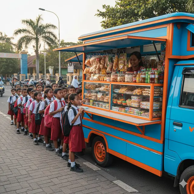 Desain Warung Jajan Anak Sekolah Paling Kreatif. Gemini