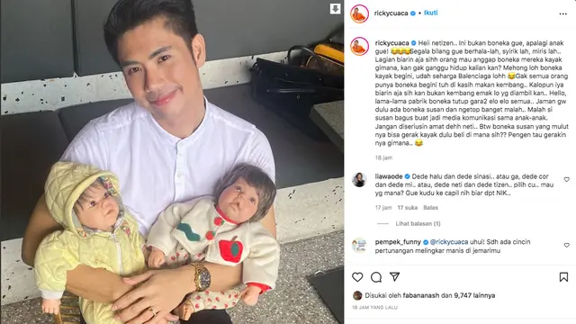 Ricky Cuaca Sewot Disebut Syirik karena Pamer Boneka Spirit Doll. (instagram.com/rickycuaca)