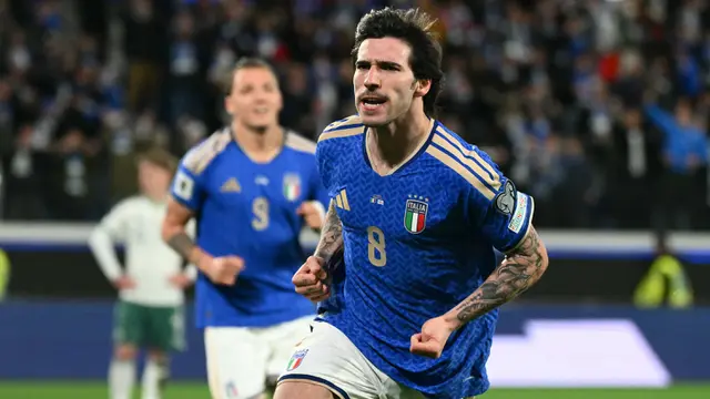 Foto: Usaha Italia Jaga Asa Lolos ke Piala Dunia 2026, Tumbangkan Irlandia Utara