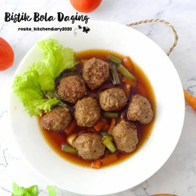 ilustrasi resep bola daging/ Instagram: @rosita_kitchendiary