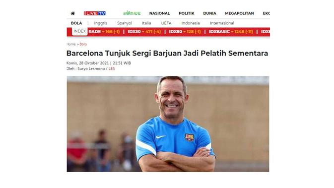 Cek Fakta Barcelona tunjuk Luhut Binsar Pandjaitan sebagai pelatih.