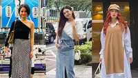 Jauh-jauh dari Australia, Acha Septriasa mengajak keluarganya menikmati musim panas di Jepang. Ibu satu anak ini tampil kece dengan one shoulder top dan rok geometris. [Foto: Instagram/ Acha Septriasa]