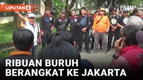 VIDEO: Ribuan Buruh Berangkat ke Jakarta dari Purwakarta