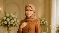 7 Model Gamis Batik Kombinasi Kain Polos Terbaru, Tampil Elegan tanpa Terlihat Ramai
