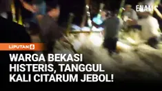 Tanggul penahan air Kali Citarum di Kampung Bendungan, Desa Pantai Bakti, Kecamatan Muara Gembong, Kabupaten Bekasi, jebol pada Selasa dini hari saat warga tengah beristirahat. Jebolnya tanggul tersebut membuat air sungai mengalir deras dan langsung ...