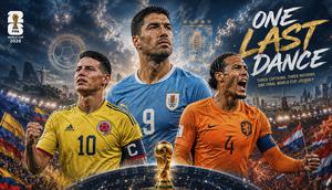 Luis Suarez, Virgil van Dijk, dan James Rodriguez. (Bola.com/AI Generated)