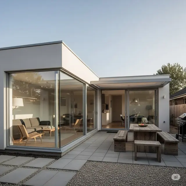 Desain L-Shape dengan Halaman Belakang