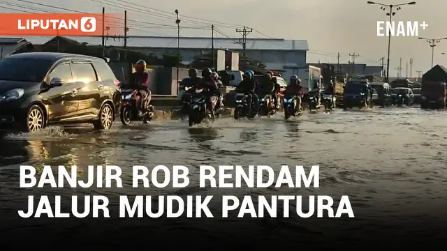 Jalur Mudik Pantura Semarang-Demak Terendam Banjir Rob