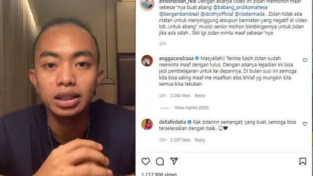 Zinidin Zidan Minta Maaf kepada Andika Kangen Band dan Rizal Armada