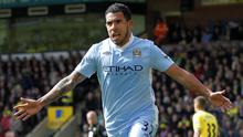 Carlos Tevez. Striker berusia 37 tahun yang kini berstatus tanpa klub ini terakhir memperkuat Boca Juniors mulai 2017/2018 hingga 2020/2021. Total 4 musim memperkuat Manchester City mulai 2009/2010 hingga 2012/2013, ia tampil dalam 148 laga dengan mencetak 73 gol dan 35 assist. (AFP/Ian Kington)
