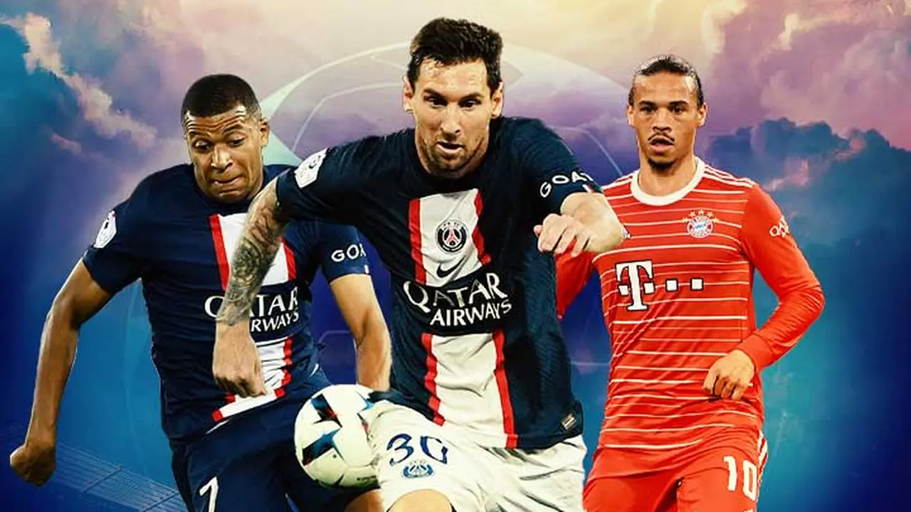 Liga Champions - Kylian Mbappe, Lionel Messi, Leroy Sane