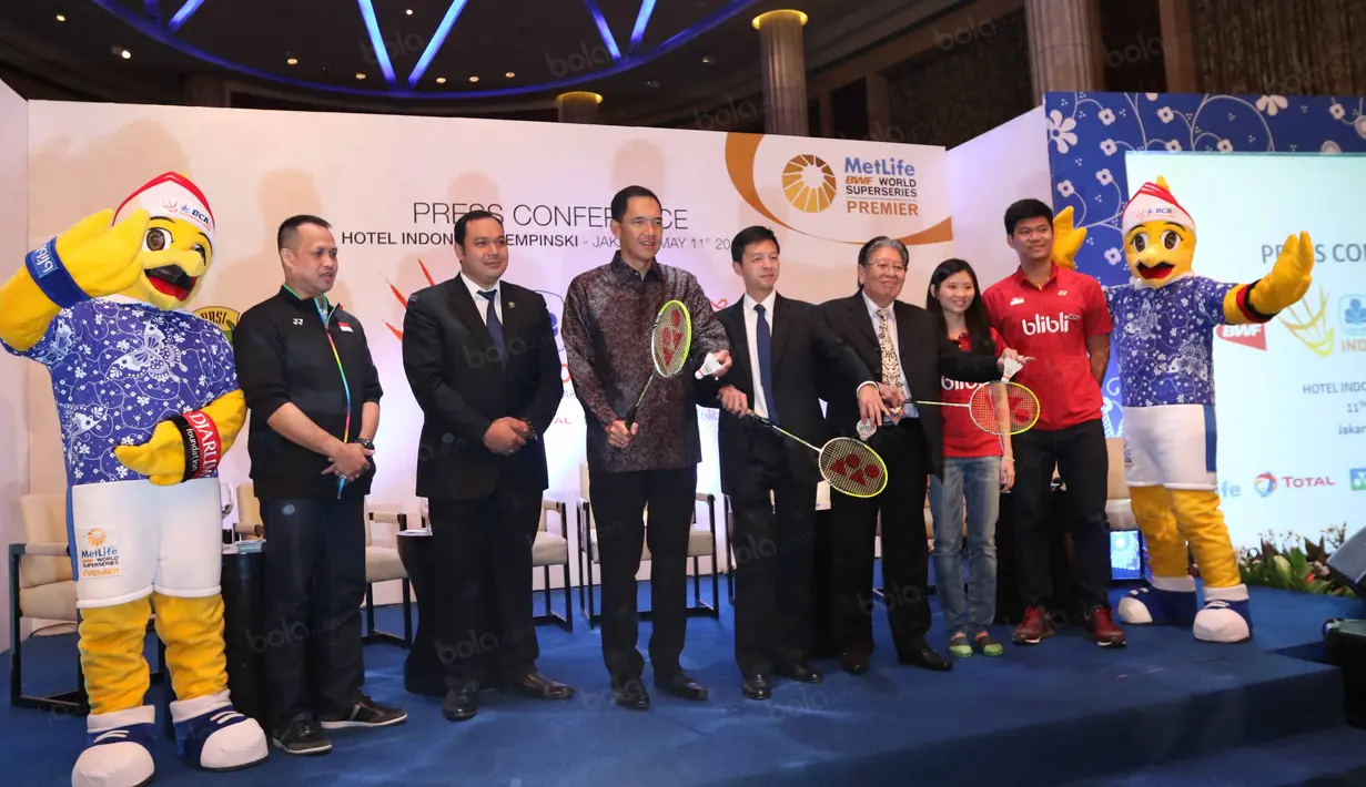 Prosesi peluncuran Indonesia Open 2016 di Hotel Kempinski, Jakarta, Rabu (11/5/2016). (Bola.com/Nicklas Hanoatubun)