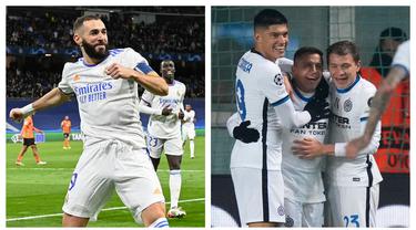Dua tim unggulan, Real Madrid dan Inter Milan sama-sama memetik kemenangan dalam laga matchday ke-4 Grup D Liga Champions 2021/2022. Real Madrid kini menempati posisi pertama dan diikuti Inter Milan di posisi kedua. (Kolase AFP dan AP)
