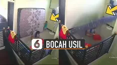Ada-ada saja tingkah bocah ini ketika ditinggal asyik ibunya bermain handphone.