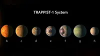 Ilustrasi tujuh planet di Trappist-1 (Nature)