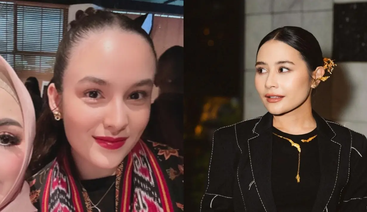 Meski tampil kekinian, kedua aktris ini tampil menawan dengan gaya dan sentuhan etnik [@prillylatuconsina96 @eddiesadellia]