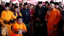 Gubernur DKI Jakarta Basuki Tjahaja Purnama bersama Wagub DKI Djarot hadiri acara Lebaran Betawi VII di Lapangan Banteng, Jakarta, Minggu (23/8/2015). (Liputan6.com/Yoppy Renato)