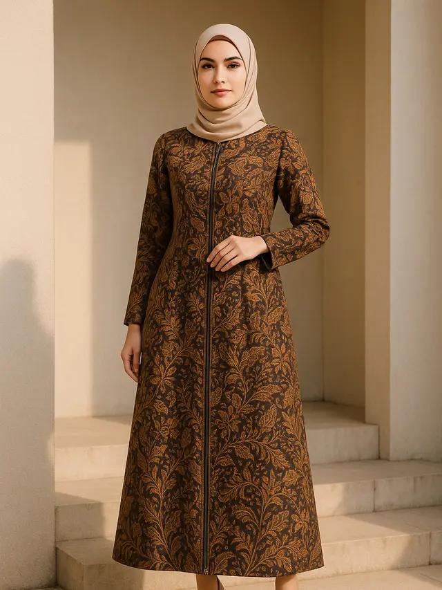 Model Dress Resleting Depan Elegan
