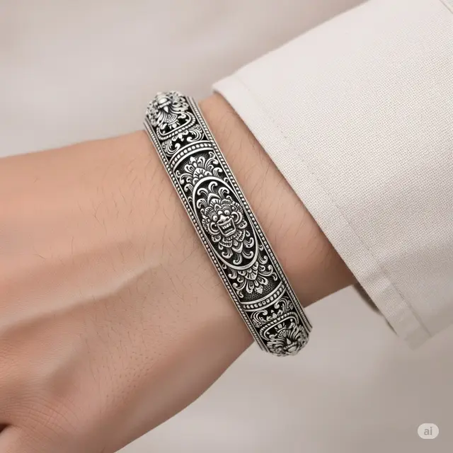 Model Gelang Perak Pria Terbaru 2025. Foto: Gemini