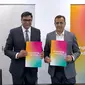 President Director and Chief Executive Officer IOH, Vikram Sinha dan Senior Vice President of Telecom NVIDIA, Ronnie Vasishta menandatangani MoU tentang pembentukan lanskap teknologi Indonesia di MWC 2024, Barcelona. Credit: IOH