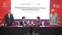 Hyundai Motor Company dan PT Adaro Minerals Indonesia, Tbk. (AMI) menandatangani MoU untuk komitmen pengamanan ketersediaan aluminium yang stabil di tengah meningkatnya permintaan alumunium untuk manufaktur mobil. (Foto: Istimewa)