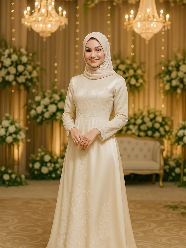 Model Gamis Satin Simple tapi Elegan