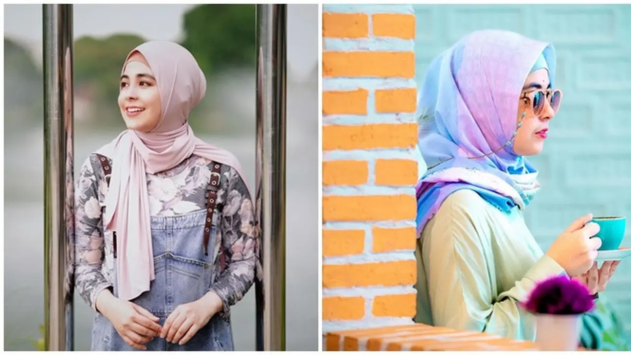 Identik Penampilan Syari, Ini 6 Gaya Risty Tagor Pakai Pashmina hingga Segi Empat