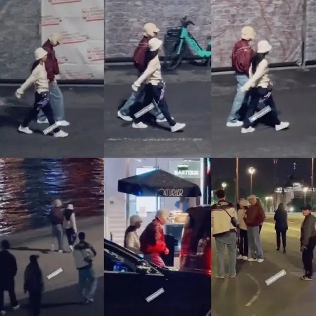 Rekaman video V dan Jennie pegangan tangan di Paris viral. (Dok. TikTok/@taoualitamar)