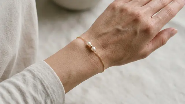 Gelang Rantai Minimalis dengan Sentuhan Mutiara