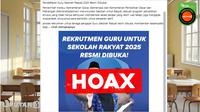 Dalam unggahan tersebut, disertakan sebuah tautan yang diklaim sebagai portal pendaftaran guru Sekolah Rakyat.
