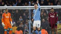 Selebrasi Erling Haaland di laga Manchester City vs West Ham (AFP)