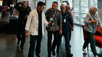 Menteri Pertanian Syahrul yasin Limpo bersama Direktur PTPN V Jatmiko K Santosa. (Liputan6.com/M Syukur)