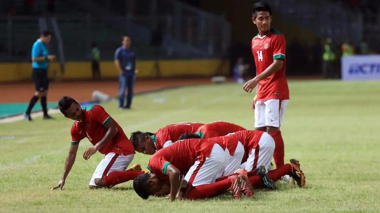 Selebrasi sujud syukur timnasional U23 Indonesia Vs Malaysia