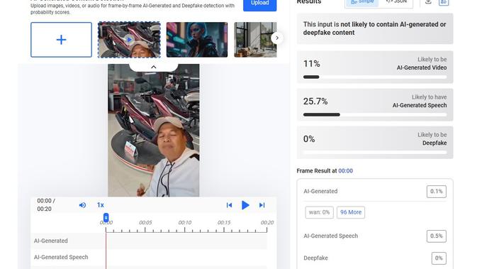 Video klaim Gubernur Jawa Barat Dedi Mulyadi menyampaikan tebus murah motor menunjukkan buatan AI. (Foto: tangkapan layar Hive moderation)