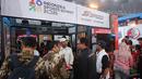 Suasana salah satu booth di acara Indonesia Sports Summit 2025 (ISS 2025) resmi digelar di Indonesia Arena, Senayan, Jakarta pada Sabtu (6/12/2025).