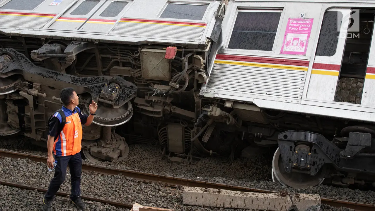 Penampakan Terkini Kondisi KRL yang Anjlok di Bogor