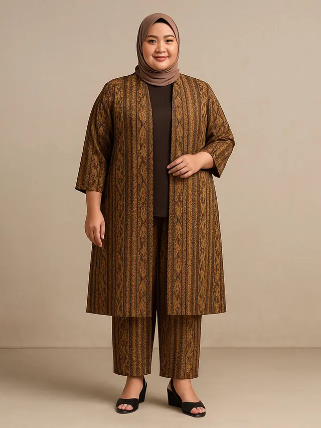 Model Batik Vintage Klasik 2025 Untuk Orang Gemuk/Ilustrasi AI