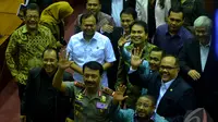 Komjen Pol Budi Gunawan usai mengikuti uji kelayakan dan kepatutan di ruang Komisi III DPR RI, Senayan, Jakarta, Rabu (14/1/2015). (Liputan6.com/Faisal R Syam)