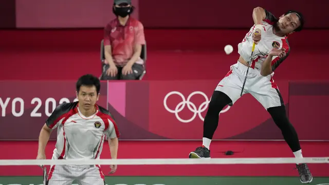Foto: Petik Kemenangan ketiga, Mohammad Ahsan/Hendra Setiawan Lolos ke Perempatfinal sebagai Juara Grup D Bulu Tangkis Olimpiade Tokyo 2020