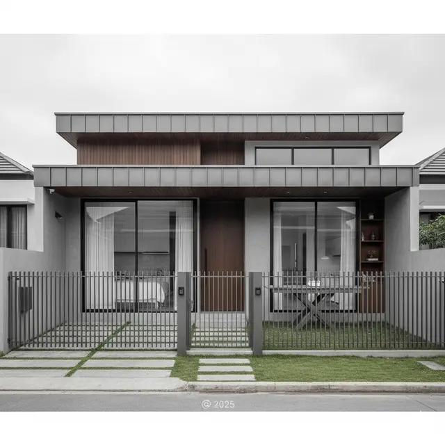 Model Rumah Kecil tapi Luas dengan Pagar Lisplang (Foto: Gemini AI)