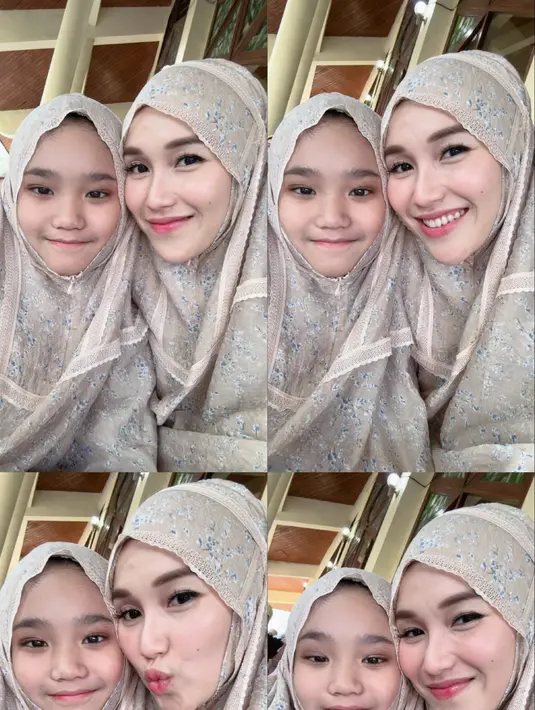Saat sholat Ied, Ayu Ting-Ting tampil polos tanpa makeup dengan mukena berwarna cokelat. Ia hanya mengenakan bulu mata extension untuk tampilan ready to go [@ayutingting92]